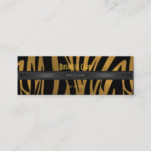 Mini Carte de visite Exotic African Zebra Gold 2 (Devant)