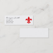 Mini Carte de visite fine Fleur de Lis Rouge (Devant / Derrière)