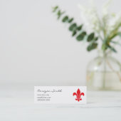 Mini Carte de visite fine Fleur de Lis Rouge (Debout devant)