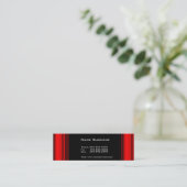Mini Carte de visite fine rouge noir 4 (Debout devant)