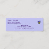 Mini Carte de visite floral de pensée (Dos)