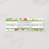 Mini Carte de visite floral personnalisé (Dos)