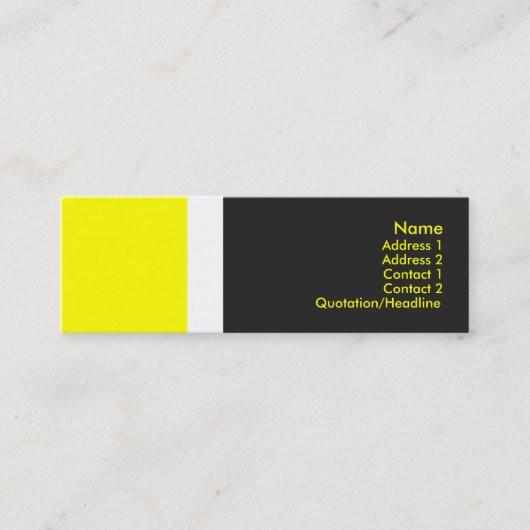 Mini Carte de visite frontalier jaune (Devant)