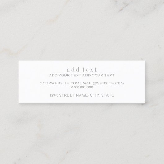 Mini Carte de visite - grain gris (Dos)