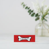 Mini Carte de visite graphique d'os de chien (Debout devant)