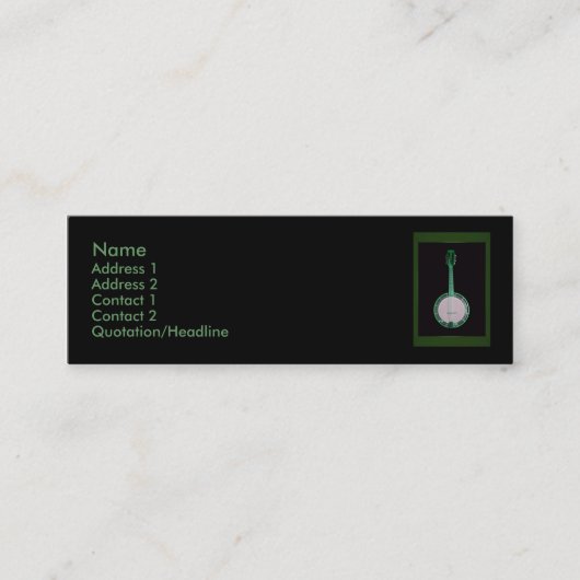 Mini Carte de visite Green Banjo (Devant)