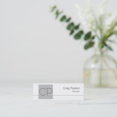 Mini Carte de visite gris argent blanc maigre (Debout devant)