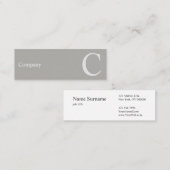 Mini Carte de visite gris de typo propre professionnel (Devant / Derrière)