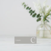 Mini Carte de visite gris de typo propre professionnel (Debout devant)