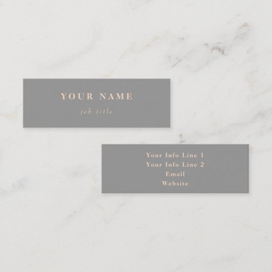 Mini carte de visite gris élégant classique (Devant / Derrière)