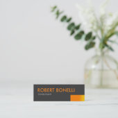 Mini Carte de visite gris texto gras écorné (Debout devant)