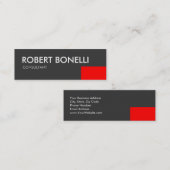 Mini Carte de visite gris textuel blanc moderne (Devant / Derrière)