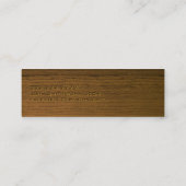 Mini Carte de visite guitariste en bois foncé (Dos)