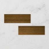 Mini Carte de visite guitariste en bois foncé (Devant / Derrière)