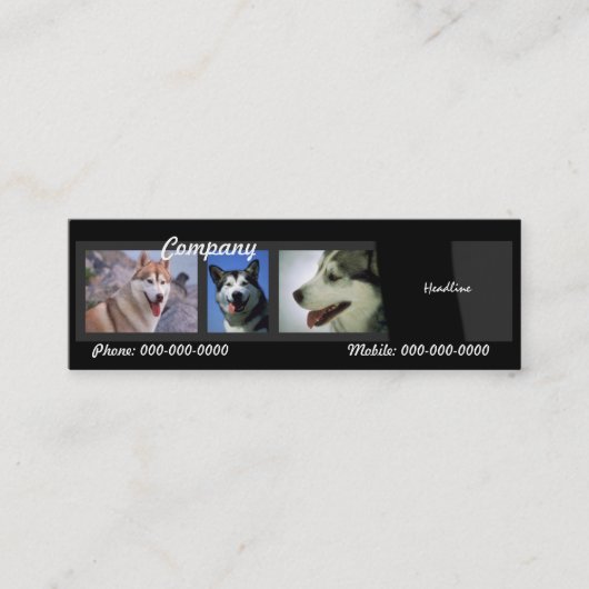 Mini Carte de visite Huskies (Devant)
