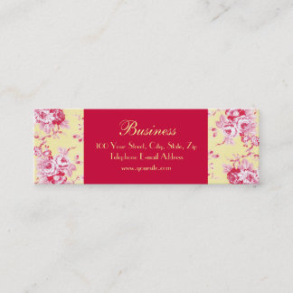 Mini Carte de visite jaune maigre 2 de roses chics