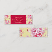 Mini Carte de visite jaune maigre 2 de roses chics (Devant / Derrière)