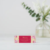 Mini Carte de visite jaune maigre 2 de roses chics (Debout devant)