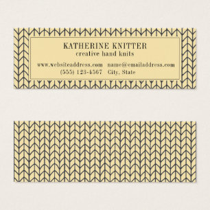 Mini Carte de visite KNIT CRÈME NOIRE