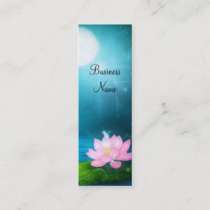 Mini Carte de visite lucioles fleur rose mince