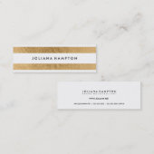 Mini Carte de visite Luxe d'or moderne, maigre (Devant / Derrière)