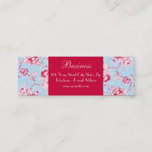 Mini Carte de visite maigre bleu 2 de roses chics