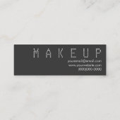Mini Carte de visite maigre chic élégant de maquilleur (Dos)
