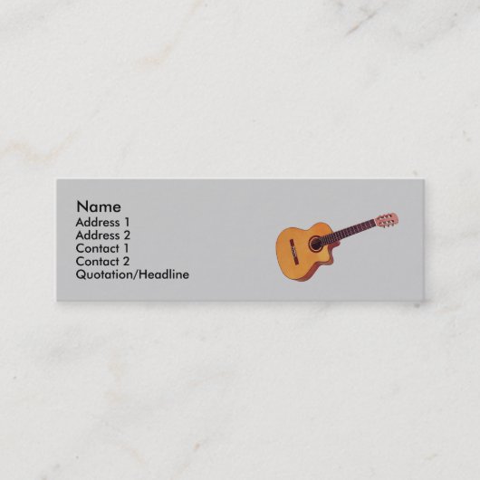 Mini carte de visite maigre classique de guitare simple (Devant)