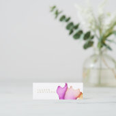 Mini Carte de visite maigre d'aquarelle rose (Debout devant)