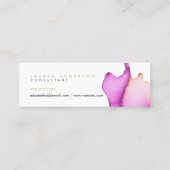 Mini Carte de visite maigre d'aquarelle rose (Dos)