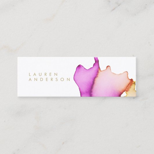 Mini Carte de visite maigre d'aquarelle rose (Devant)