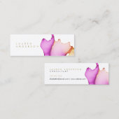 Mini Carte de visite maigre d'aquarelle rose (Devant / Derrière)