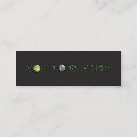 Mini Carte de visite maigre de concepteur de jeu (Devant)