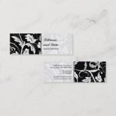 Mini Carte de visite maigre de damassé baroque (Devant / Derrière)