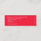 Mini Carte de visite maigre de récolteuse de fruit de (Dos)