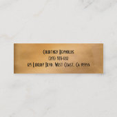 Mini Carte de visite maigre de restaurant métallique de (Dos)