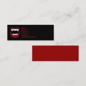 Mini Carte de visite maigre de sourire de vampire (Devant / Derrière)