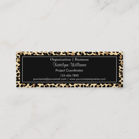 Mini Carte de visite maigre d'empreinte de léopard (Devant)