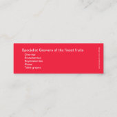 Mini carte de visite maigre des fruiticulteurs (Dos)