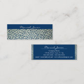 Mini Carte de visite maigre floral bleu et blanc de (Devant / Derrière)