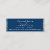 Mini Carte de visite maigre floral bleu et blanc de (Dos)