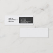 Mini Carte de visite maigre gris clair blanc attrayant (Devant / Derrière)