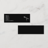 Mini carte de visite maigre noir rond de microphone (Devant / Derrière)