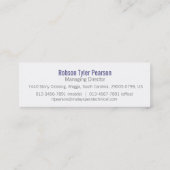 Mini Carte de visite maigre pourpre et blanc (Dos)