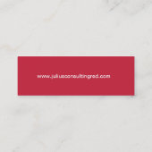 Mini Carte de visite maigre rouge et blanc simple de (Dos)