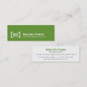 Mini Carte de visite maigre vert et blanc professionnel (Devant / Derrière)