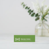 Mini Carte de visite maigre vert et blanc professionnel (Debout devant)