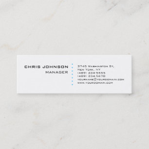 Mini Carte de visite Manager Skinny White Blue Points