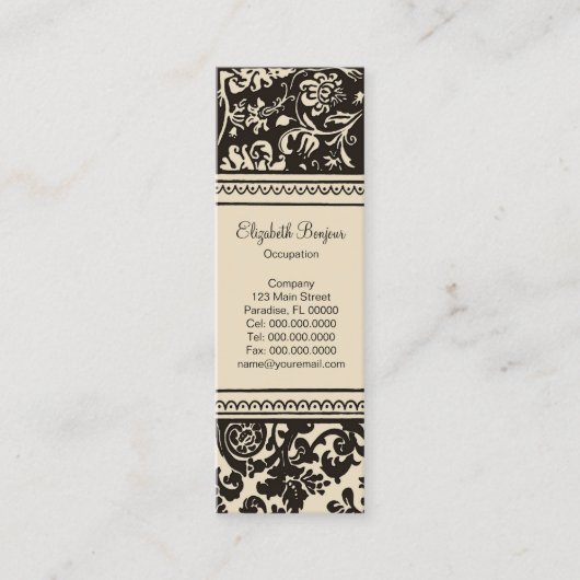 Mini Carte de visite mince de ~ français de crème (Devant)