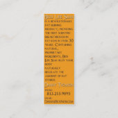 Mini Carte de visite mince de la vie de bios (Dos)